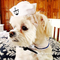 Benutzerdefinierte Haustier Sailor Outfit Navy Hat Cats Hunde Hunde